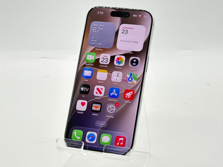 Unlocked Apple iPhone 16 Pro A3083 256GB White Titanium 80%BH