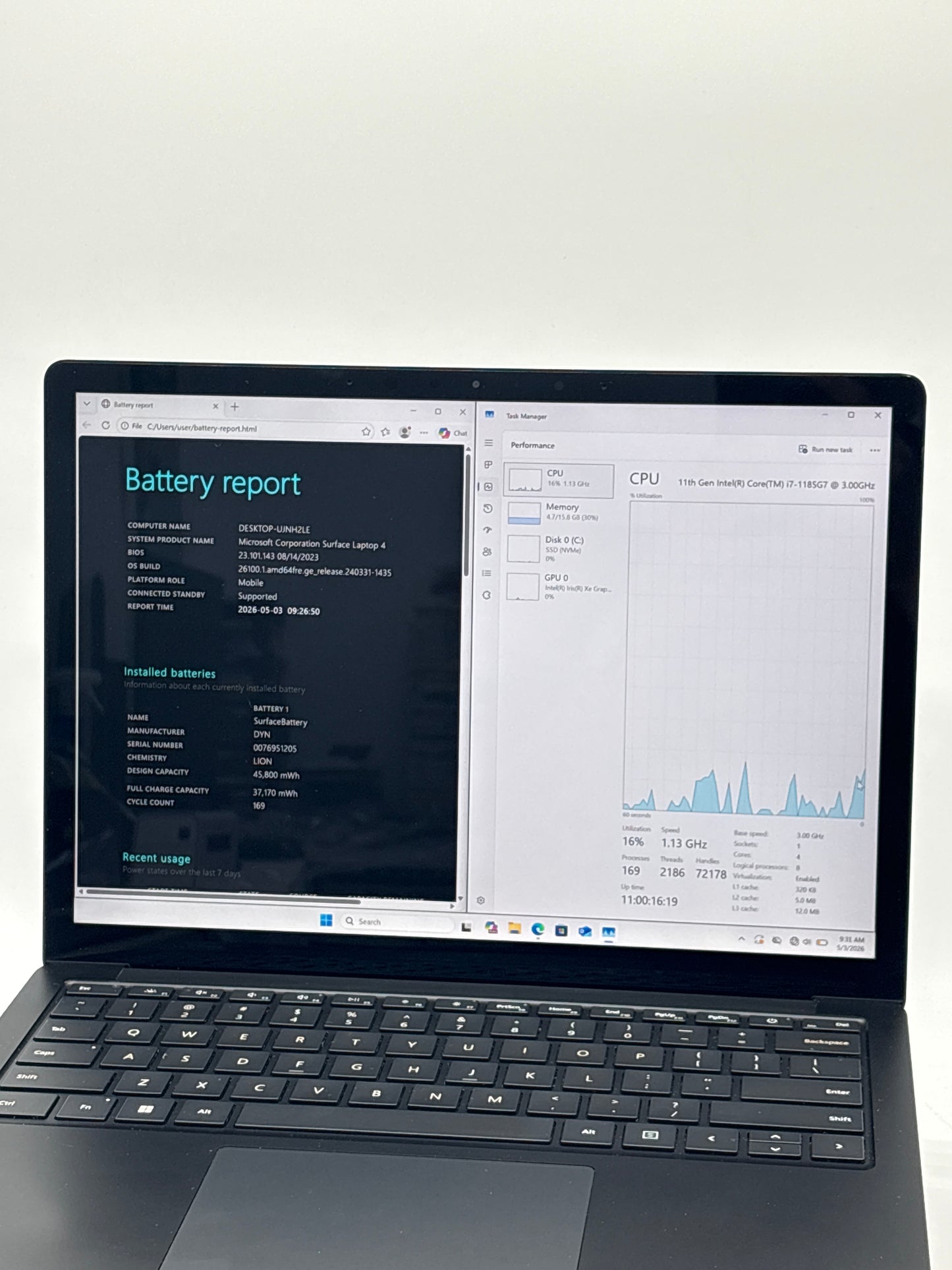 Microsoft Surface Laptop 4 13" Touch i7-1185G7 16GB RAM 256GB SSD — Model: 1951