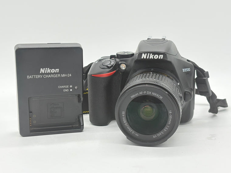 Nikon D3500 24.2MP DSLR Camera Black w/ AF-P 18-55mm VR Lens
