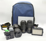 Nikon D7000 DSLR Camera Bundle w/ 3 Lenses 18-105mm 55-300mm 70-300mm image 1
