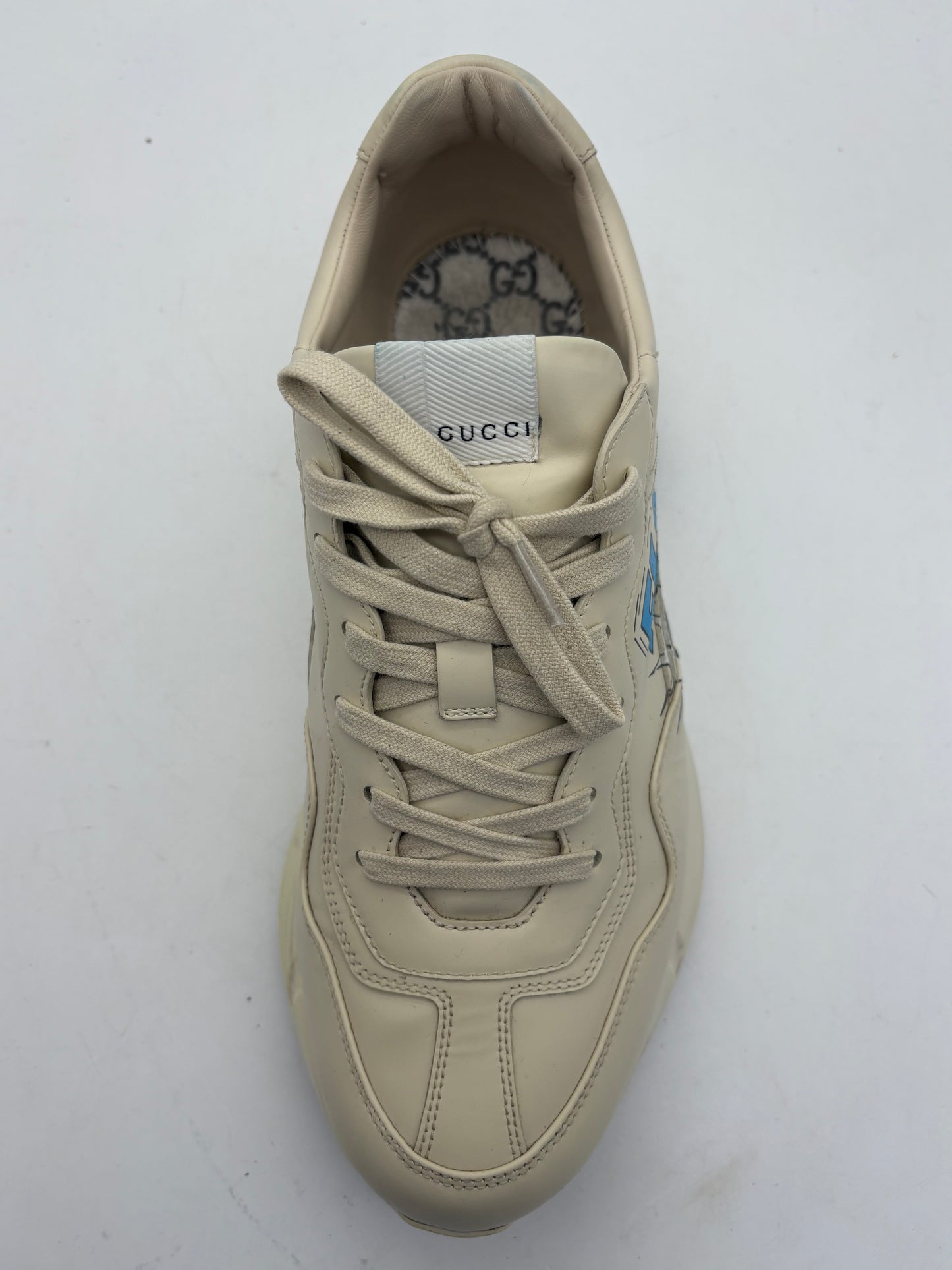 Gucci Rhyton Disney Donald Duck Flash Shoes Men's Luxury Shoes White Used With Box
