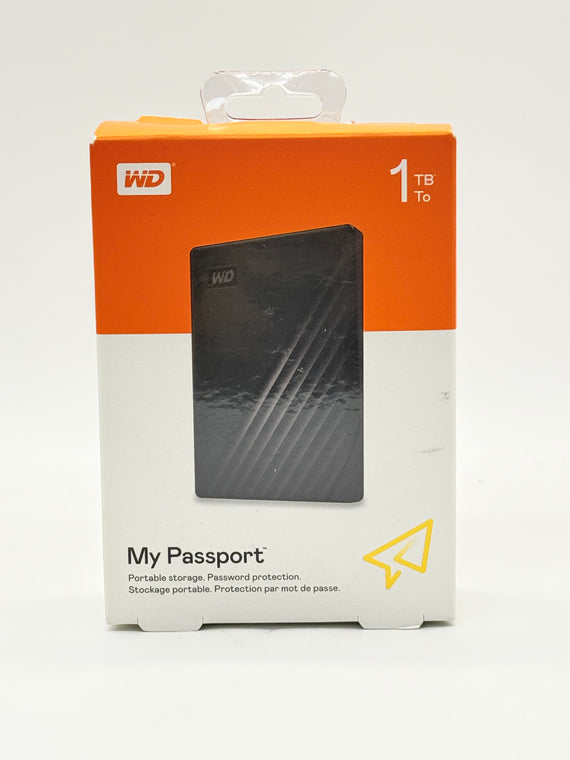WD 1TB My Passport Portable Storage External Hard Drive USB 3.2 for PC/MAC Black New
