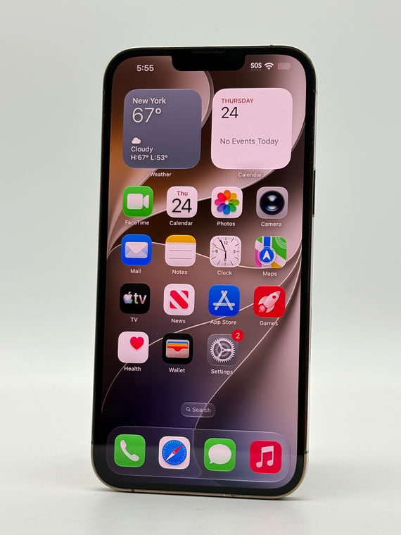 Unlocked Apple iPhone 13 Pro Max A2484 128GB Gold - Service Battery 72%