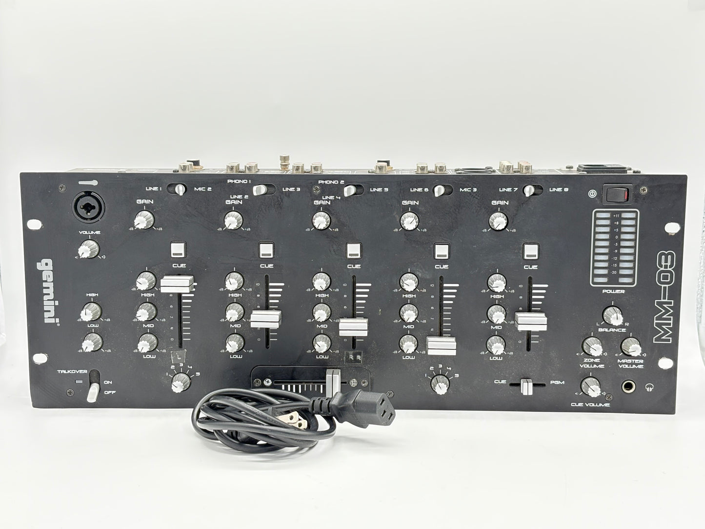 Gemini MM-03 5-Channel Mixer w/ Power Cable TESTED WORKS