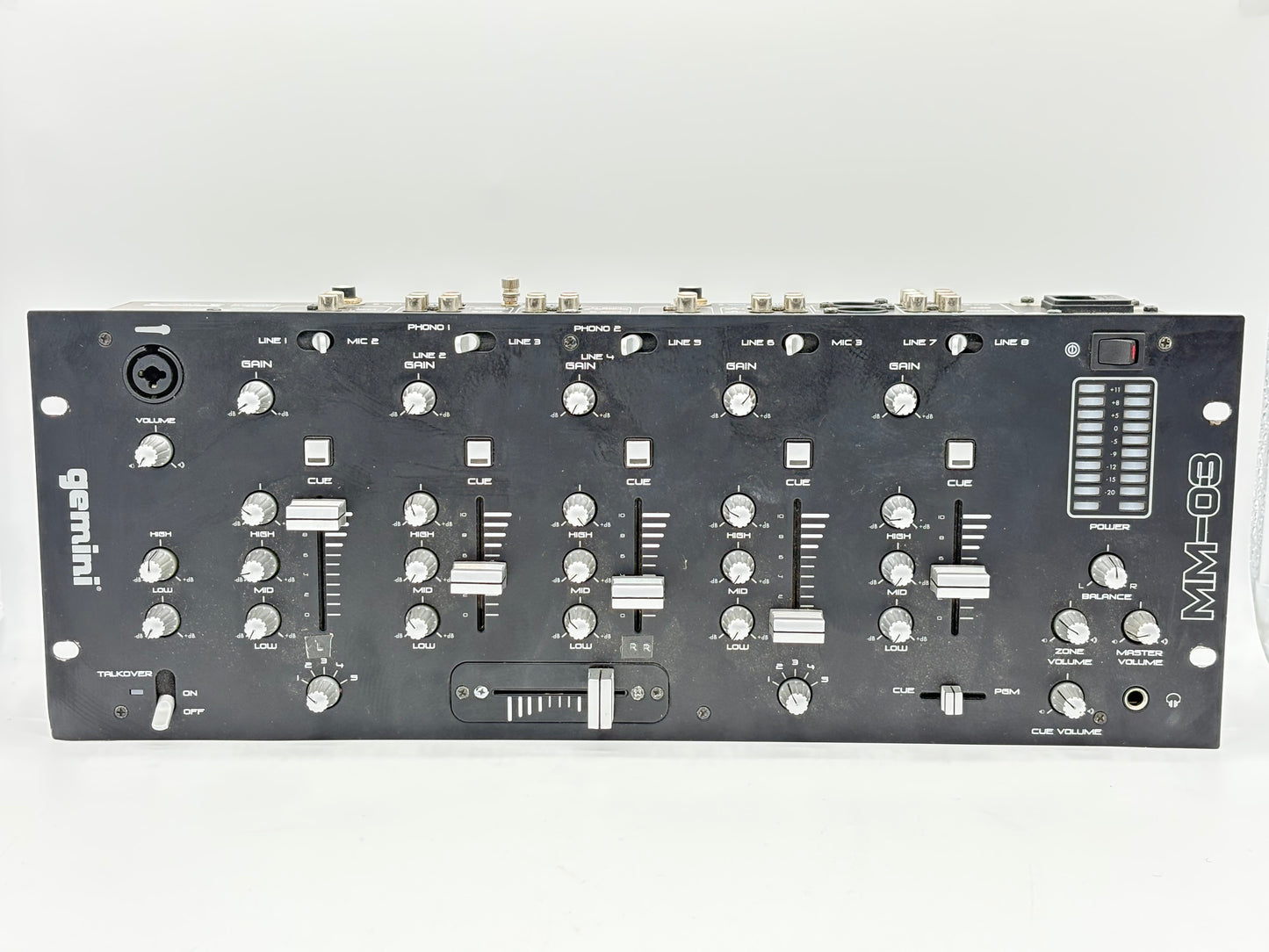 Gemini MM-03 5-Channel Mixer w/ Power Cable TESTED WORKS